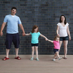 Family in Meadows Library